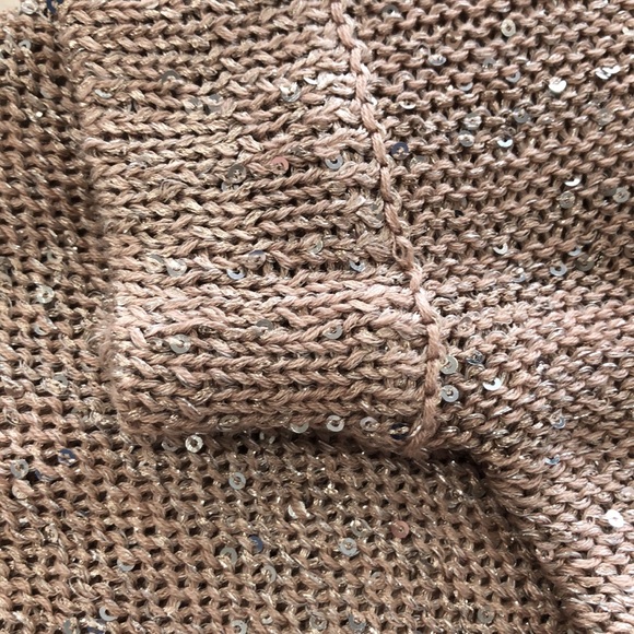 WD.NY Sequin Knit Top Taupe/Pink size Sm Med Large - Picture 9 of 9